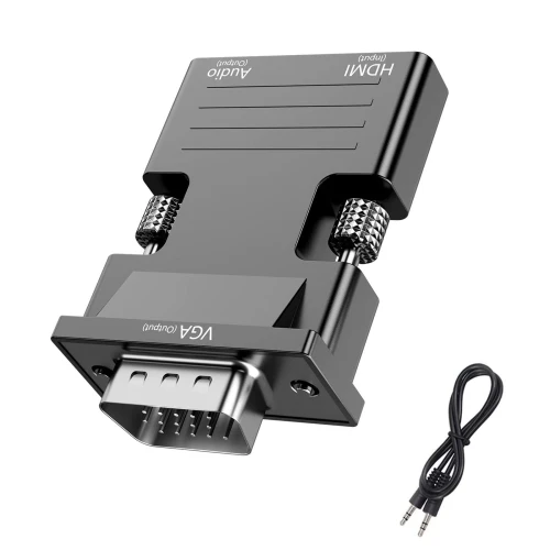 HDMI to VGA Converter with MINI audio converter. Supports max resolution Full HD (1080p)