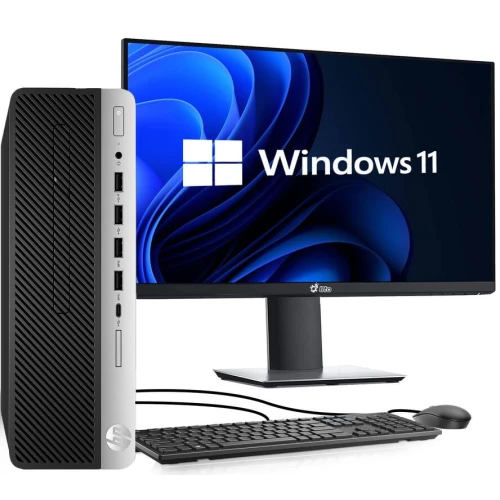 HP EliteDesk 705 G4 AMD Ryzen, 8gb ram 500gb storage. HP Z22 G2 frameless monitor + accessories complete setup.